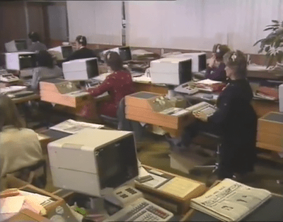 Busy office scene